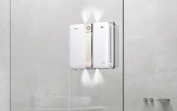 Sur une paroi de douche vitrée.