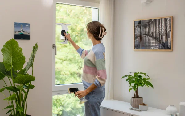 Le WV 1 sur la fenêtre d'un appartement.